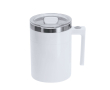 RVS mengbeker met schuifdeksel 400 ml kleur wit
