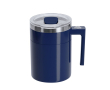 RVS mengbeker met schuifdeksel 400 ml kleur marineblauw