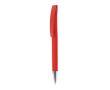 Klikpen met rubberen body en clip, blauwe inkt kleur rood