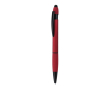 Aluminium styluspen met rubberen afwerking, blauwe inkt kleur rood