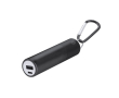 Gerecyclede aluminium powerbank met uitneembare batterij 2.200mAh kleur zwart