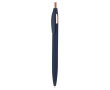 Pen van gerecycled aluminium met roségouden details en blauwe inkt kleur marineblauw