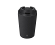 Thermosbeker van gerecycled RVS met lekvrije sluiting 350ml kleur zwart