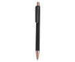 Pen van gerecycled aluminium met roségouden details en blauwe inkt kleur zwart