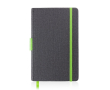 Notitieboek van imitatieleer met kleurrijke details, A5 formaat kleur lichtgroen