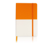 Notitieboek van imitatieleer in kleur, A5 formaat, blanco pagina's kleur oranje