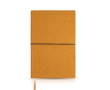 Notitieboek van gerecycled leer met logo, A5 formaat, puntjes kleur lichtbruin