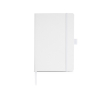 RPET-notitieboek met lint en pennenhouder, A5 formaat, blanco pagina's kleur wit