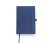 RPET-notitieboek met lint en pennenhouder, A5 formaat, blanco pagina's kleur marineblauw