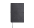 Blocnote van synthetisch leer met horizontale elastiek, A5 formaat kleur zwart