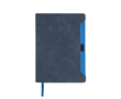 Eco-notitieboek met zijhouder voor pen A5 blanco pagina’s kleur marineblauw