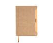 Eco-notitieboek met zijhouder voor pen A5 blanco pagina’s kleur beige