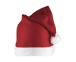 Klassieke Kerstmuts van vilt met rand en witte bol kleur rood