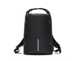 Polyester rugzak met waterdichte rits en USB-oplader 15,6 inch kleur zwart