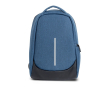 Antidiefstal rugzak van nylon voor laptop met achtervak 15,6 inch kleur marineblauw