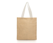 Boodschappentas van jute met katoenen handvatten 265 g/m² kleur beige