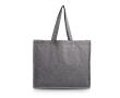 Tas van gerecycled katoen met zijvouw 190 g/m² kleur zwart