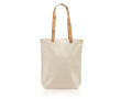 Katoenen tas met kurken handvatten en gouden klinknagels 180 g/m² kleur beige