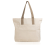 Canvas katoenen tas met sluiting en gekleurde hengsels 280 g/m² kleur khaki