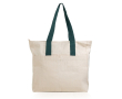 Canvas katoenen tas met sluiting en gekleurde hengsels 280 g/m² kleur donkergroen