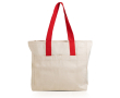 Canvas katoenen tas met sluiting en gekleurde hengsels 280 g/m² kleur rood