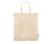 Tas van recycled katoen en plastic met korte hengsels 140 g/m² kleur beige