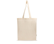 Tas van gerecycled katoen en plastic met bodemvouw 140 g/m2 kleur beige