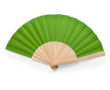 Kleurrijke waaier met polyester doek en houten spijlen kleur lichtgroen