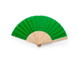 Kleurrijke waaier met polyester doek en houten spijlen kleur groen