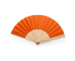 Kleurrijke waaier met polyester doek en houten spijlen kleur oranje