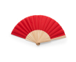 Kleurrijke waaier met polyester doek en houten spijlen kleur rood