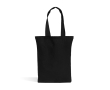 Tas van gerecycled katoen en plastic met bodemvouw 140 g/m² kleur zwart