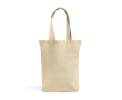 Tas van gerecycled katoen en plastic met bodemvouw 140 g/m² kleur lichtgeel