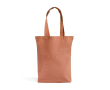 Tas van gerecycled katoen en plastic met bodemvouw 140 g/m² kleur rood-bruin