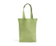 Tas van gerecycled katoen en plastic met bodemvouw 140 g/m² kleur lichtgroen