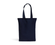 Tas van gerecycled katoen en plastic met bodemvouw 140 g/m² kleur marineblauw