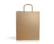 Klassieke kraftpapier tas met korte handvatten en gewicht 90 g/m² kleur naturel