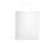 Klassieke kraftpapier tas met ruime inhoud en handvatten 110 g/m² kleur wit