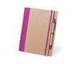 Gerecycled A5 ringband notitieboekje met pen Coloring kleur fuchsia