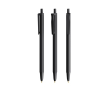 Plastic pen met Softfeel® rubberen behuizing en blauwe BIC®-inkt kleur zwart