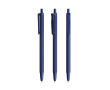 Plastic pen met Softfeel® rubberen behuizing en blauwe BIC®-inkt kleur marineblauw