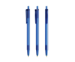 Plastic pen met Softfeel® rubberen behuizing en blauwe BIC®-inkt kleur doorzichtig blauw