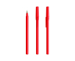 Balpen met soepele schrijfervaring en blauwe inkt Round Stic kleur rood