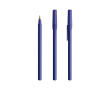 Plastic pen met klassiek design en zwarte inkt Round Stic BIC® kleur marineblauw