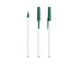 Plastic pen met klassiek design en zwarte inkt Round Stic BIC® kleur donkergroen