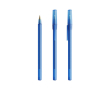 Balpen met soepele schrijfervaring en blauwe inkt Round Stic kleur doorzichtig blauw