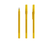 Plastic pen met klassiek design en zwarte inkt Round Stic BIC® kleur doorzichtig geel