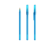 Plastic pen met klassiek design en zwarte inkt Round Stic BIC® kleur doorzichtig lichtblauw