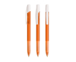 Plastic balpen met drukknop, intrekbaar, en blauwe inkt BIC® kleur doorzichtig oranje