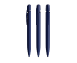 Kunststof BIC®-pen met ergonomische grip en zwarte inkt kleur marineblauw